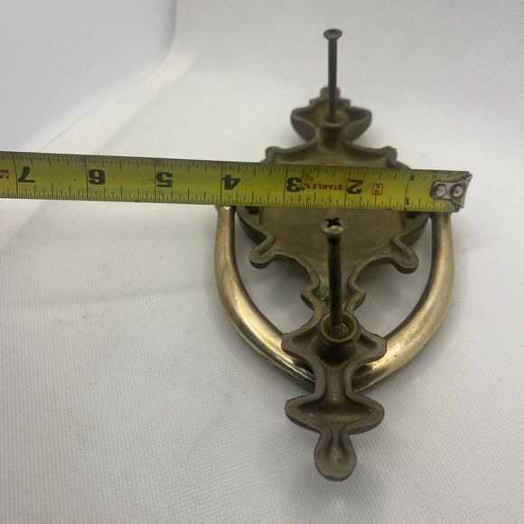 Brass Door Knocker Rustic 9 inch long Vintage Architectural Salvage / Carter’s - Picture 8 of 9
